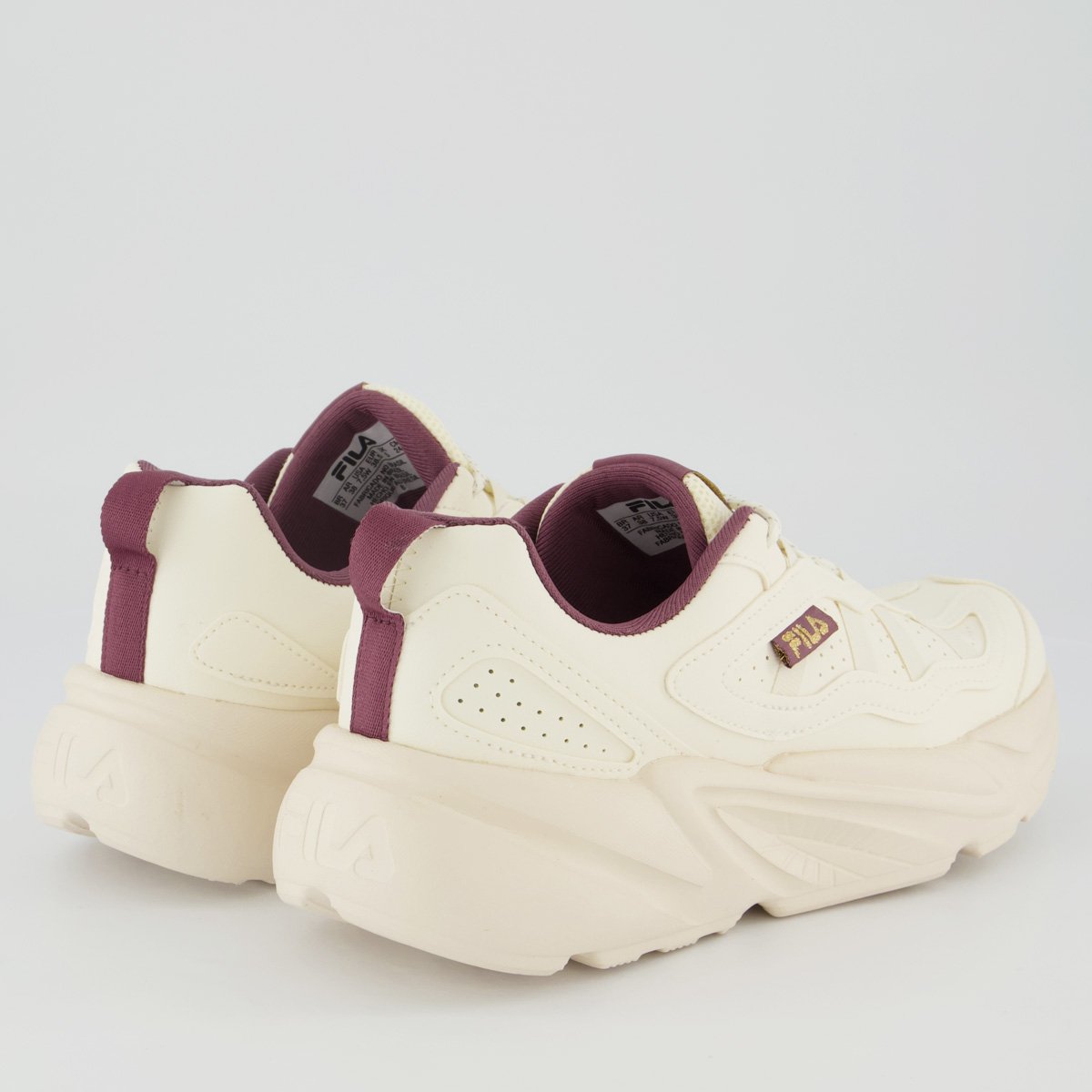 Tênis Fila Street Fit 3 Feminino Bege e Bordô Bege 3