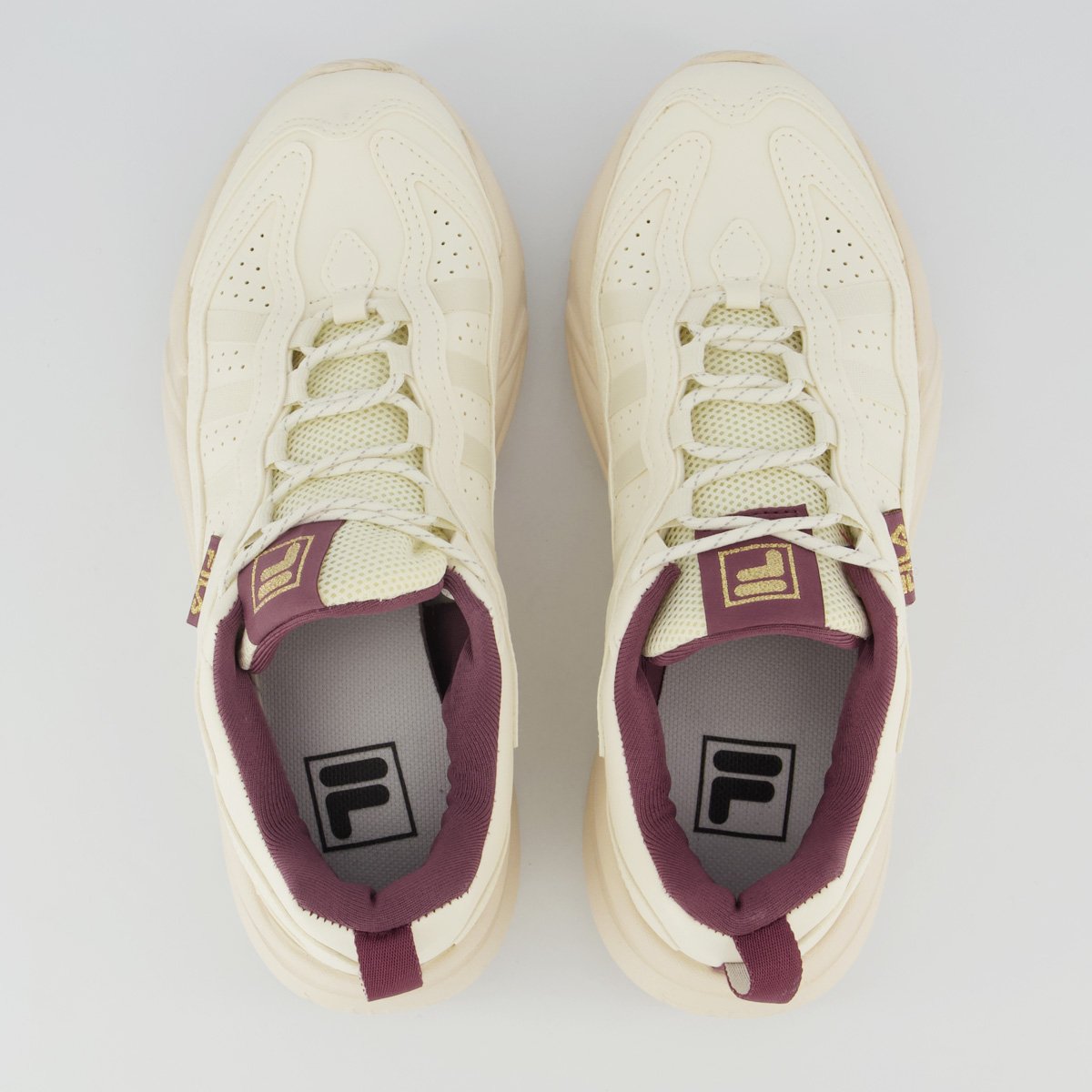 Tênis Fila Street Fit 3 Feminino Bege e Bordô Bege 4