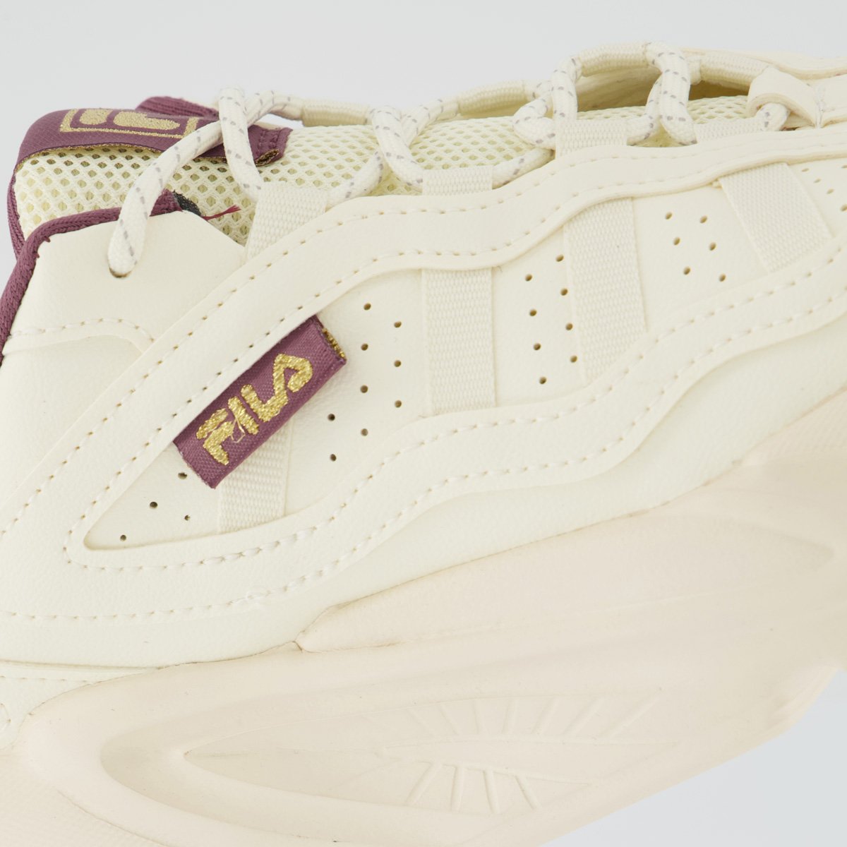 Tênis Fila Street Fit 3 Feminino Bege e Bordô Bege 7