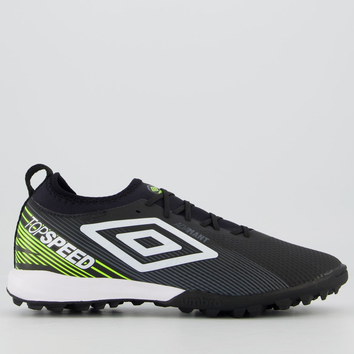Chuteira Umbro Top Speed Club Society Preta e Verde