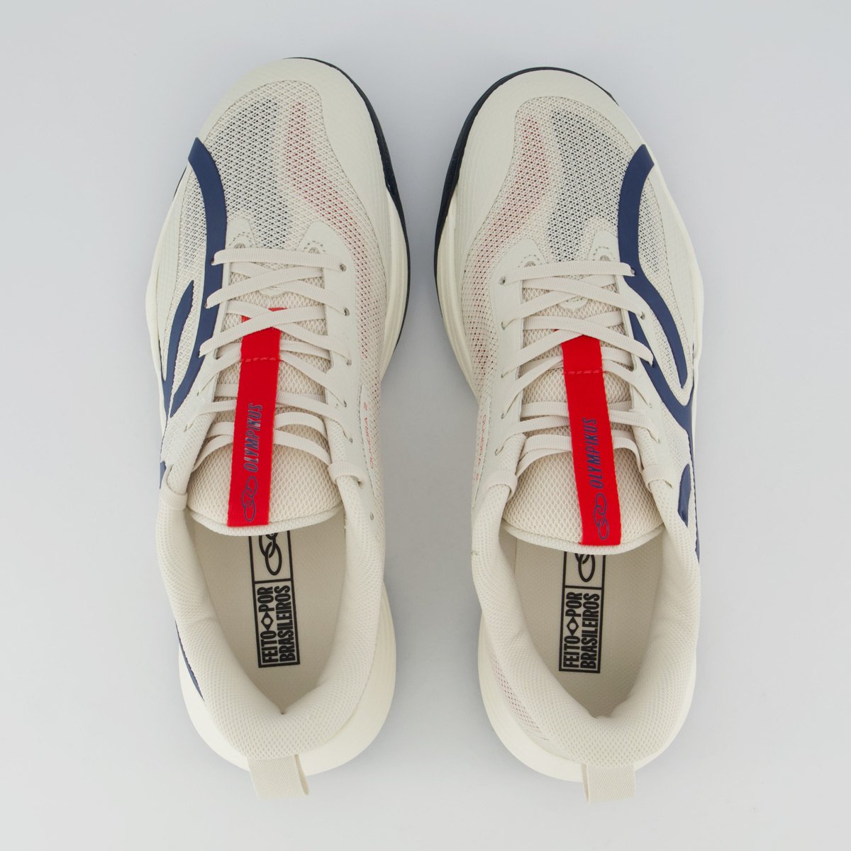 Tênis Olympikus Qu4dra 2 Off-White e Azul Off White 4