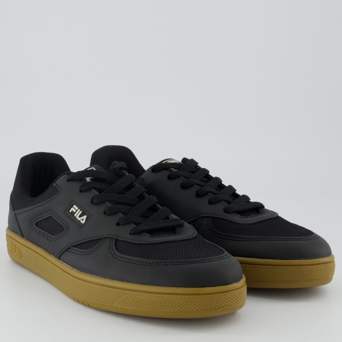 Tênis Fila Court 85 Preto e Bege Preto 2