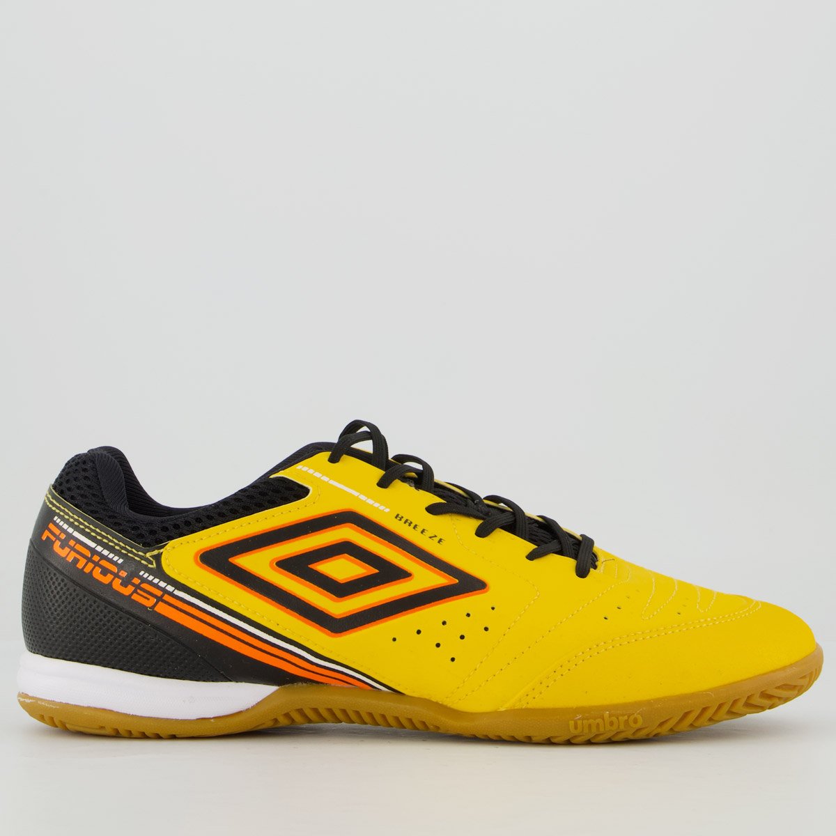 Chuteira Umbro Furious Futsal Amarela e Preta
