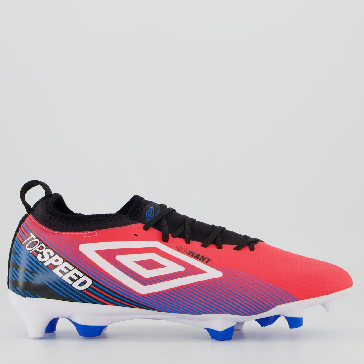 Chuteira Umbro Top Speed Club Campo Rosa e Branca