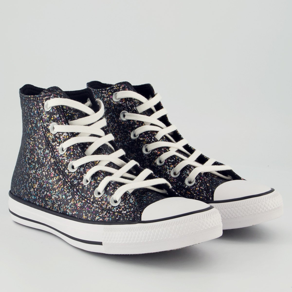 Tênis Converse All Star CT Shinefetti Cano Alto Feminino Preto Preto 2
