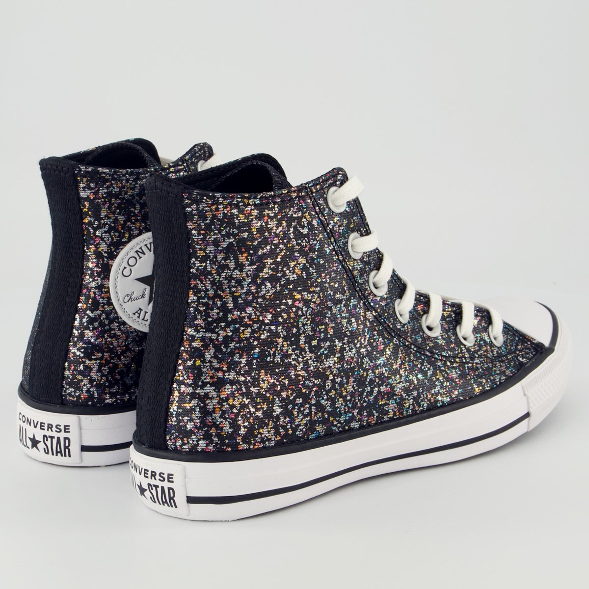 Tênis Converse All Star CT Shinefetti Cano Alto Feminino Preto Preto 3