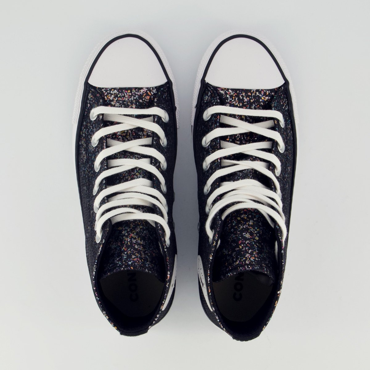 Tênis Converse All Star CT Shinefetti Cano Alto Feminino Preto Preto 4