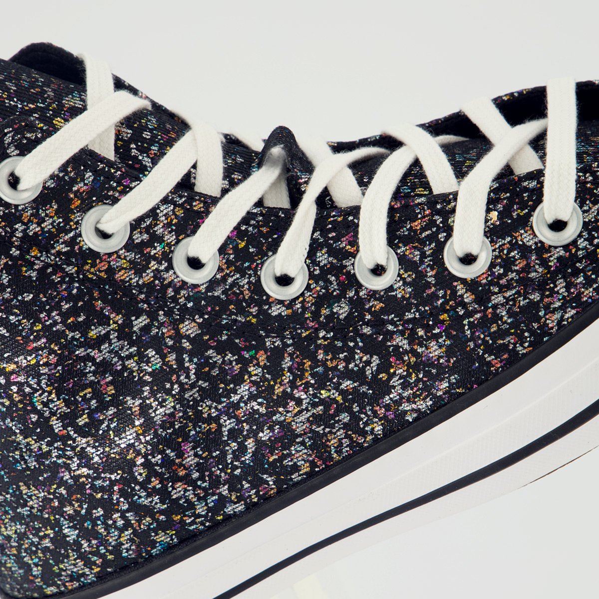 Tênis Converse All Star CT Shinefetti Cano Alto Feminino Preto Preto 7