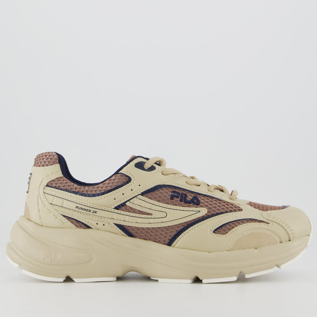Tênis Fila Runner 2K  Bege e Marrom