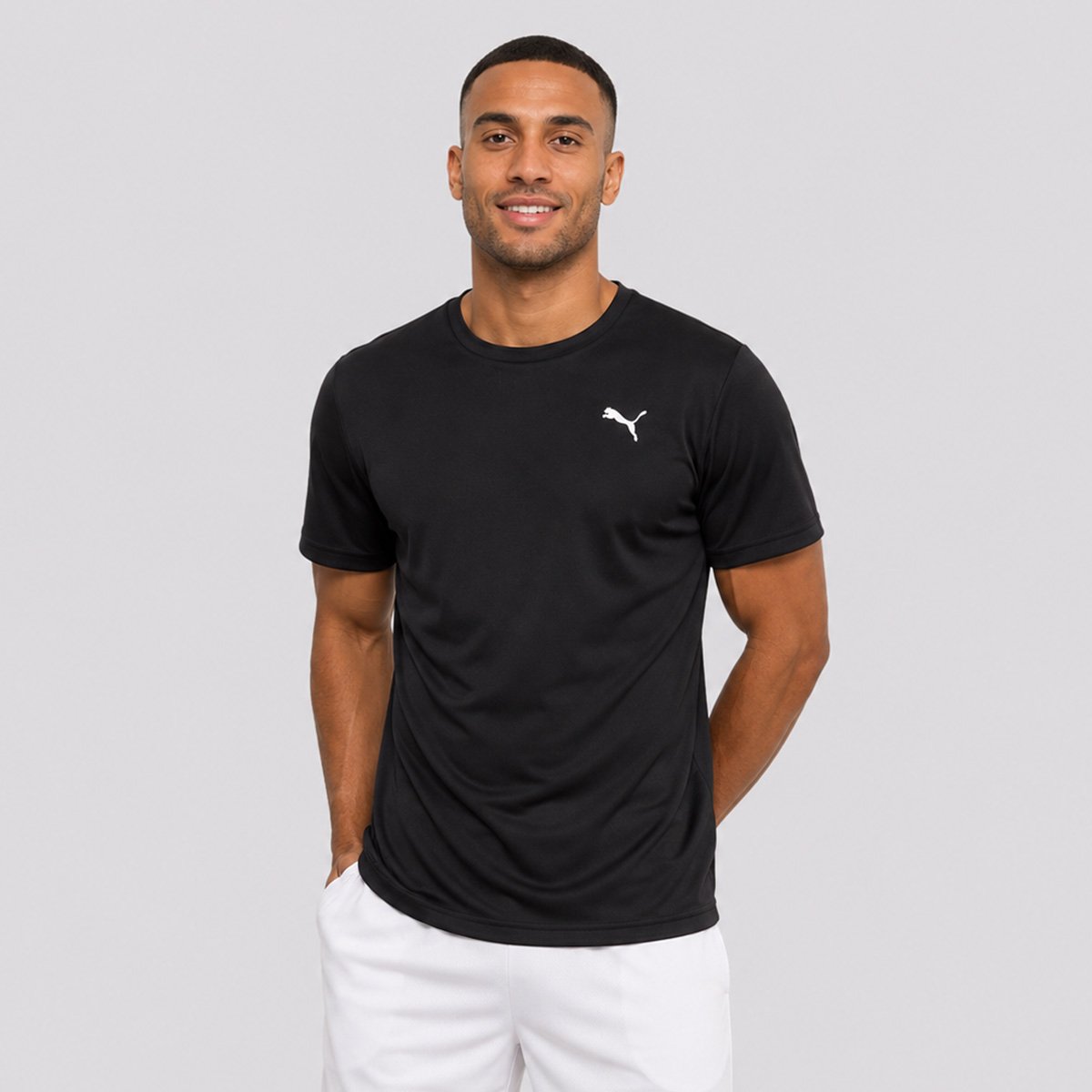 Camiseta Puma Tad Essential Poly Texture Tee Preta