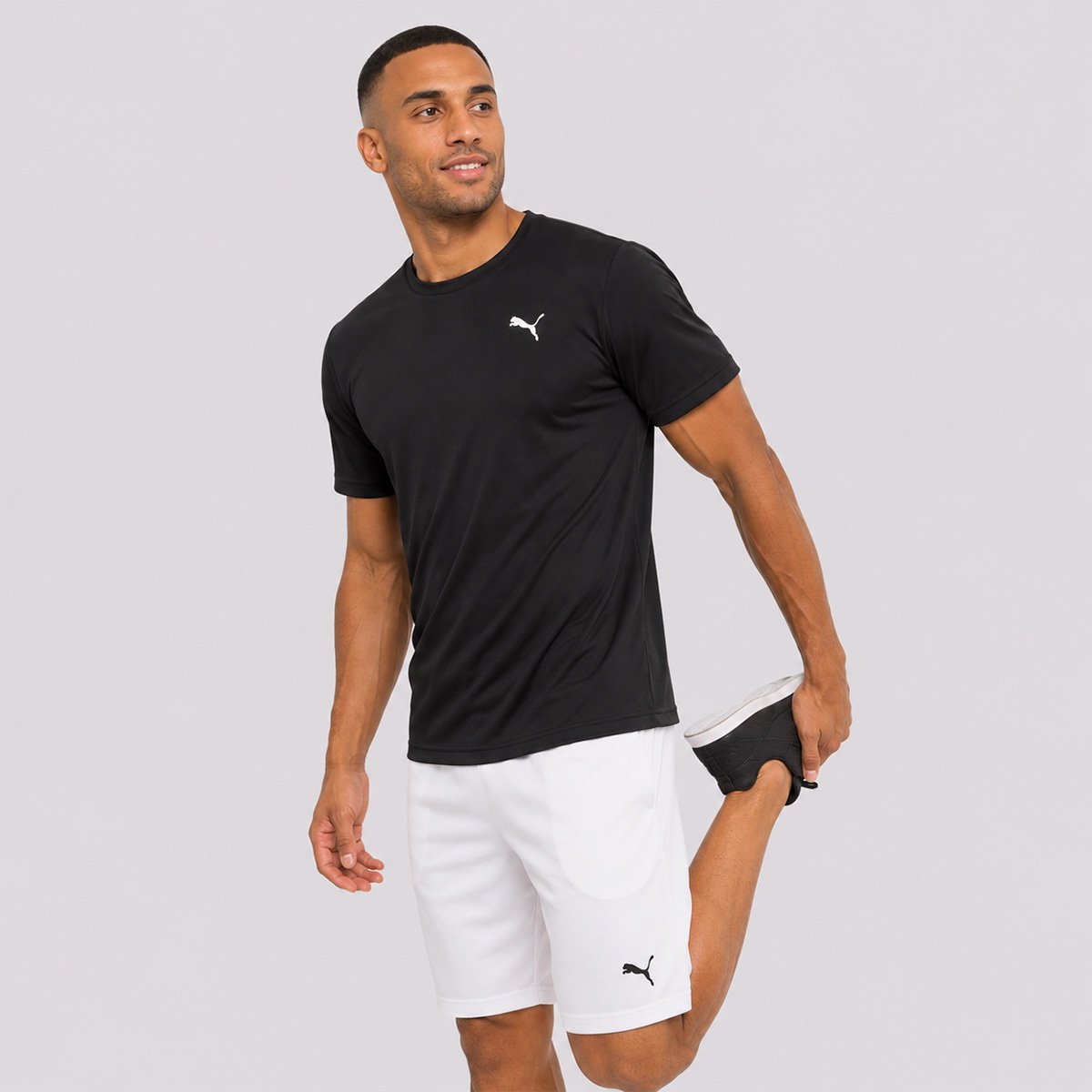 Camiseta Puma Tad Essential Poly Texture Tee Preta Preto 3