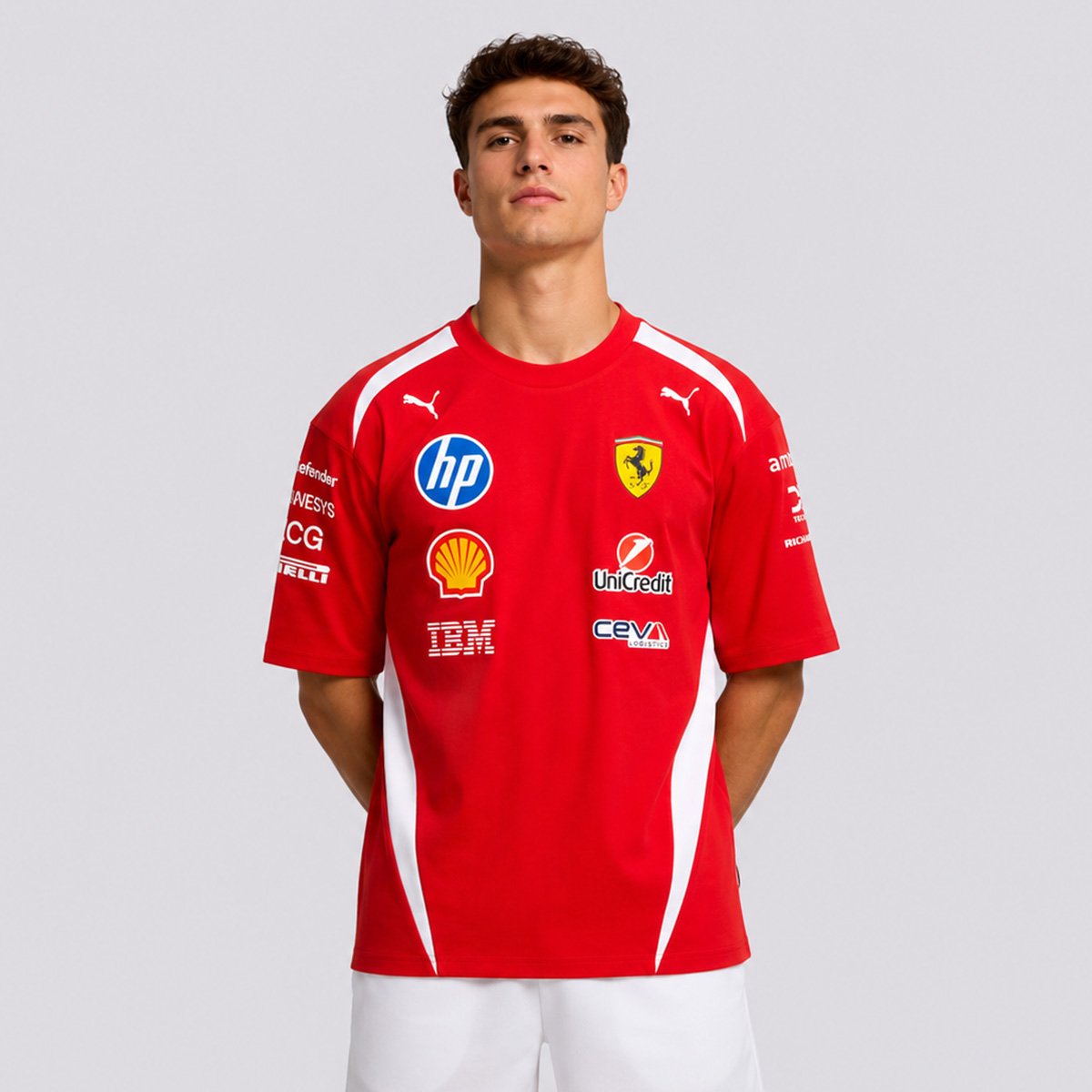 Camiseta Puma Sf Ferrari Replica Drivers Authentic Vermelha