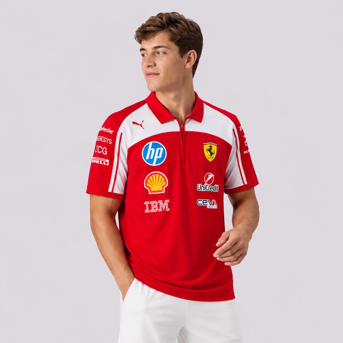 Polo Puma Sf Ferrari Replica 2026 Vermelha Vermelho 3