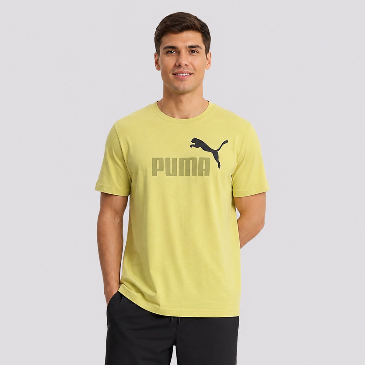 Camiseta Puma Ess 2 Color Logo Verde