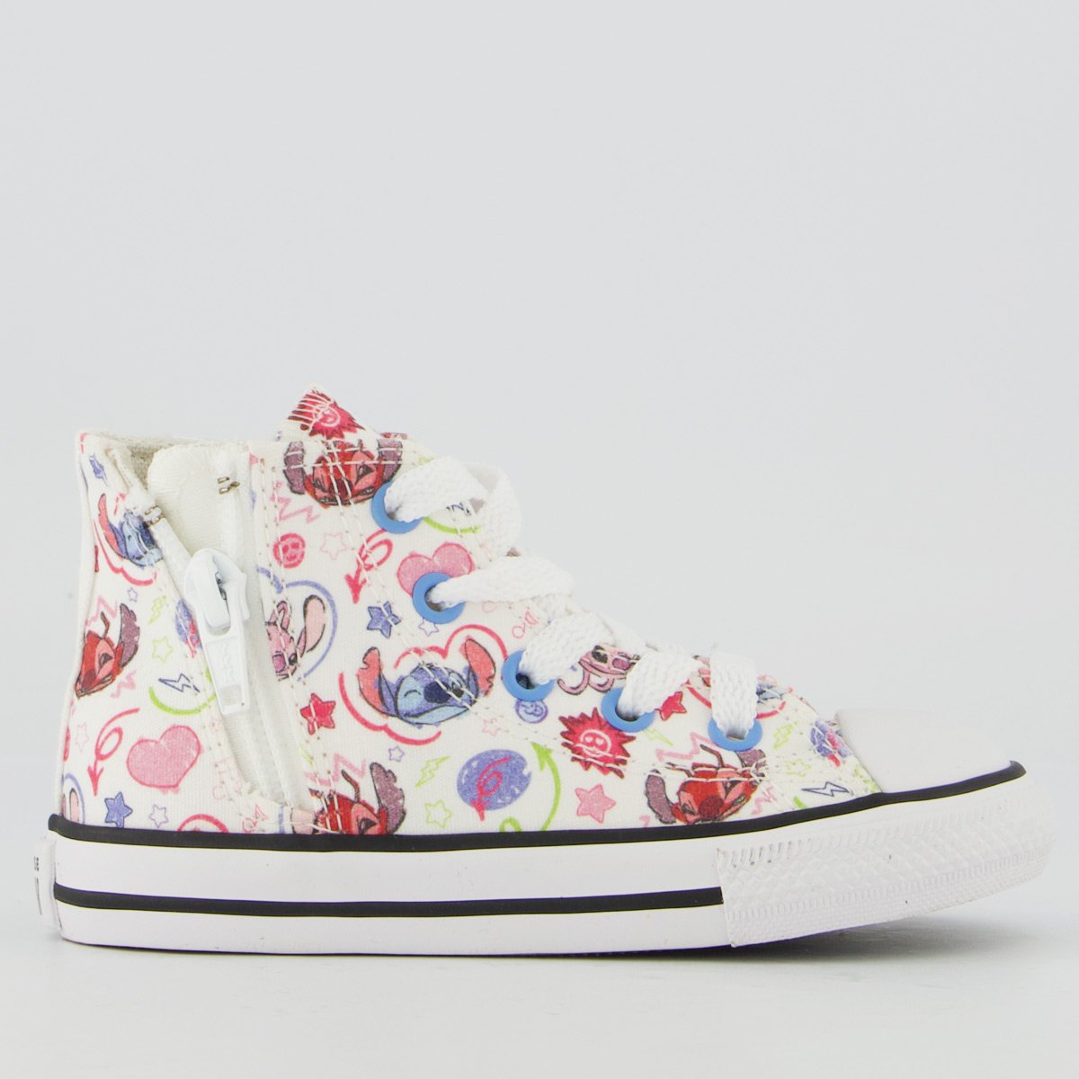 Tênis Converse All Star Chuck Taylor Stitch Infantil Branco e Rosa
