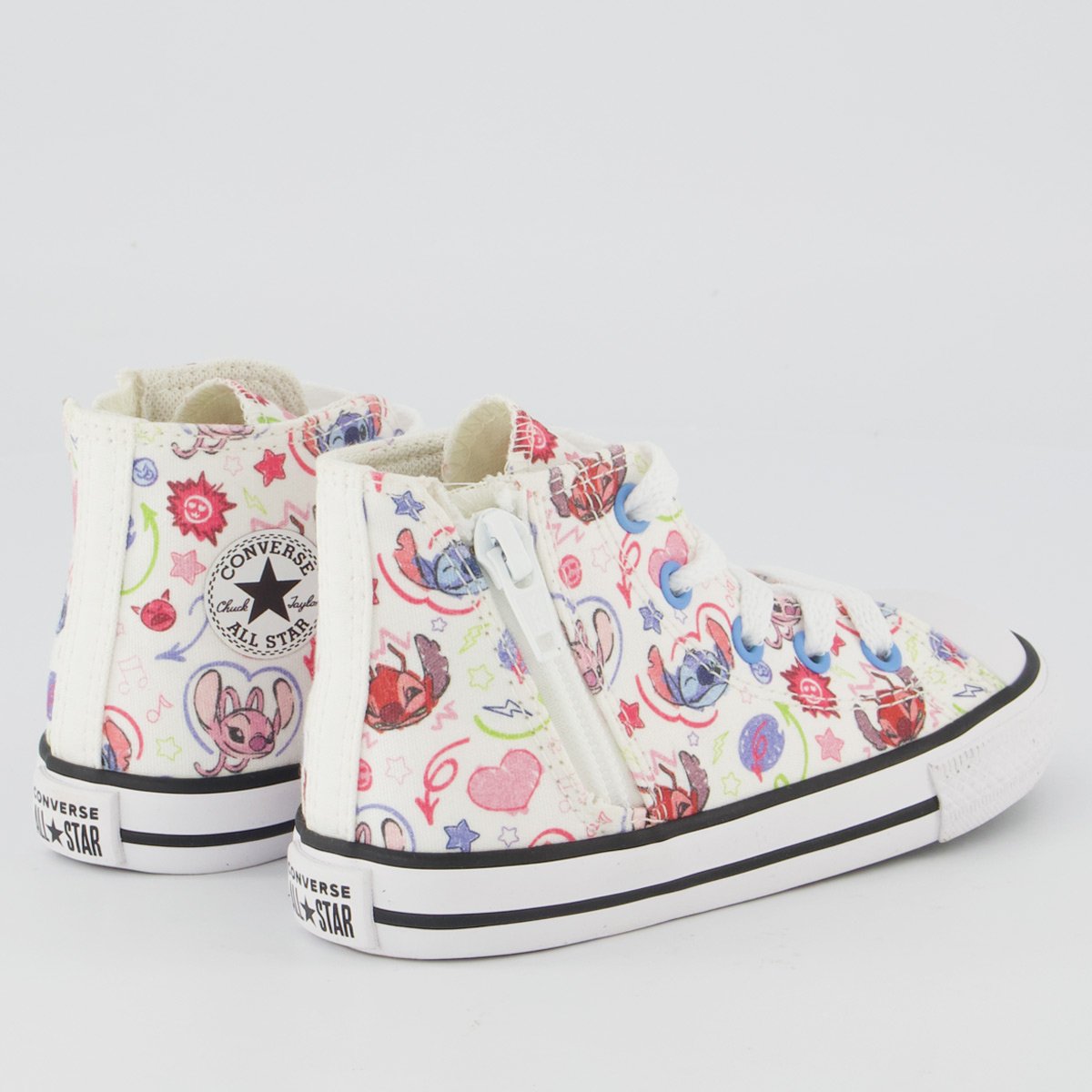 Tênis Converse All Star Chuck Taylor Stitch Infantil Branco e Rosa Branco 3