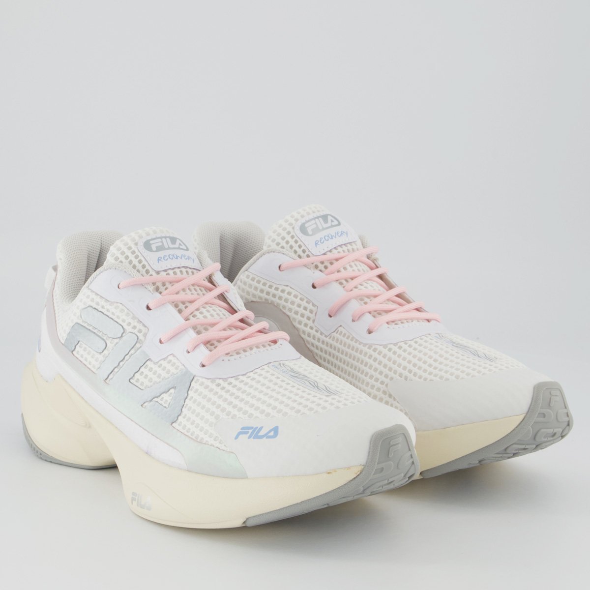 Tênis Fila Recovery Feminino Branco e Prata Branco 2