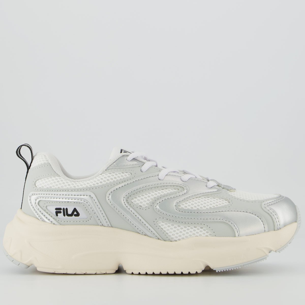 Tênis Fila Buzzard Bold Feminino Prata e Branco