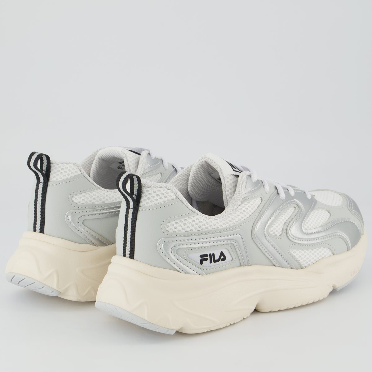 Tênis Fila Buzzard Bold Feminino Prata e Branco Branco/Prata 3