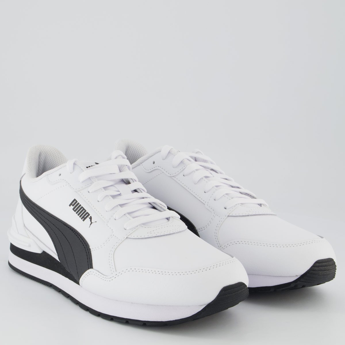 Tênis Puma St Runner V4 L Branco e Preto Branco 2