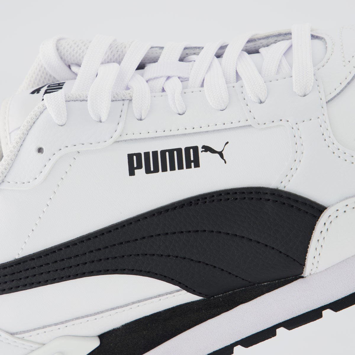 Tênis Puma St Runner V4 L Branco e Preto Branco 7