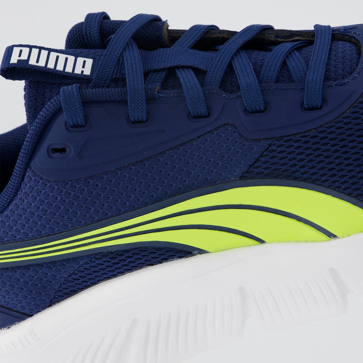 Tênis Puma Flexfocus Lite Modern Infantil Marinho e Verde Azul Marinho 7