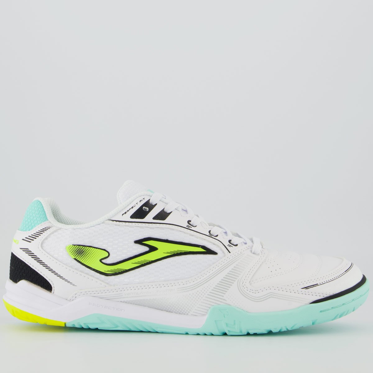 Chuteira Joma Dribling Futsal Branca e Verde