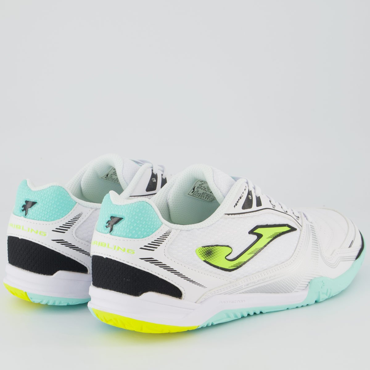 Chuteira Joma Dribling Futsal Branca e Verde Branco 3