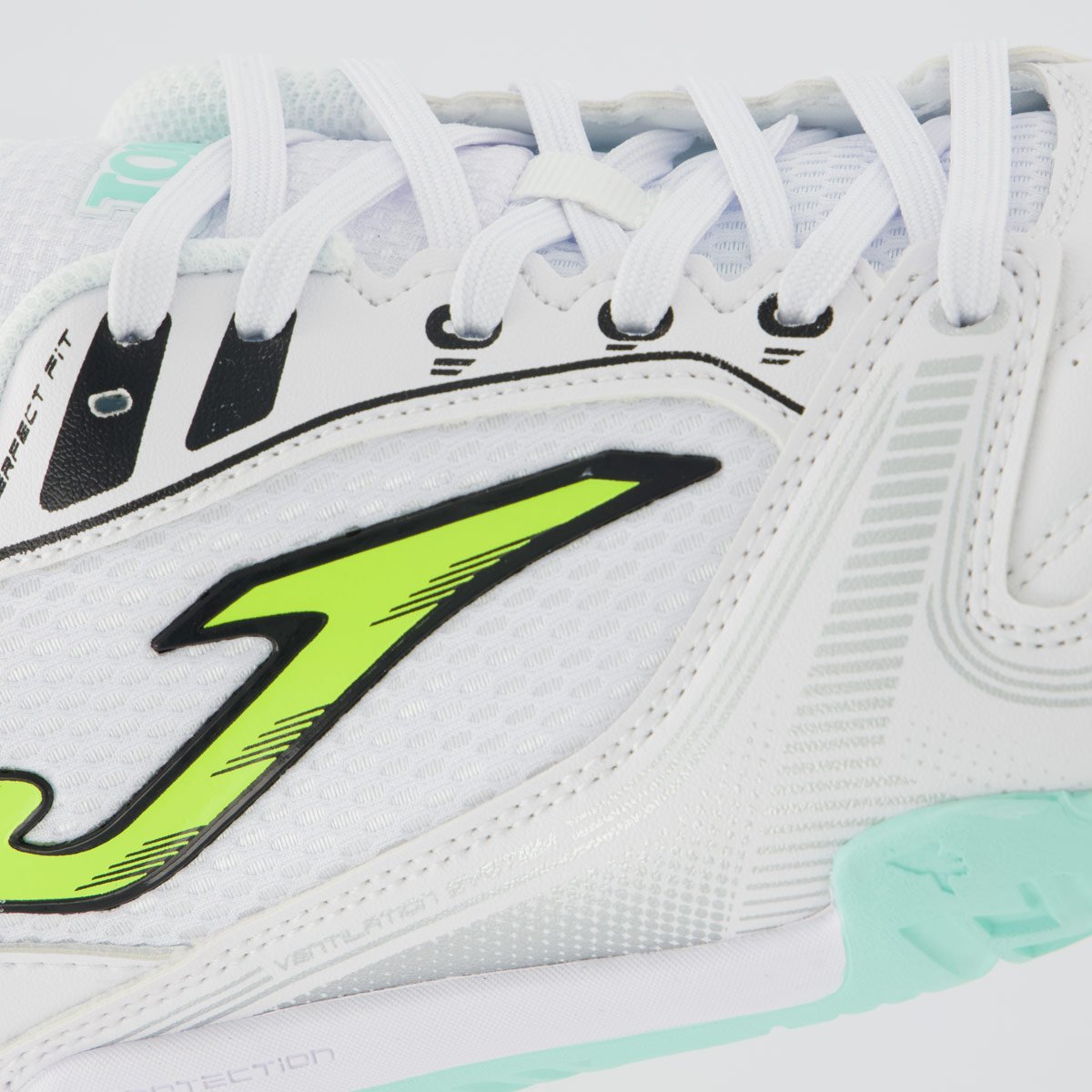 Chuteira Joma Dribling Futsal Branca e Verde Branco 7