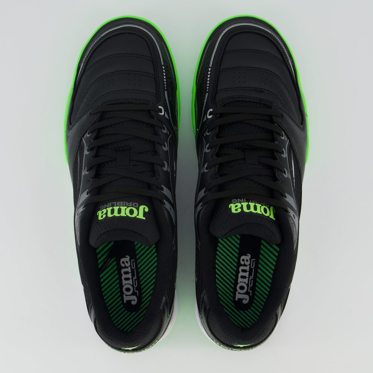 Chuteira Joma Dribling Futsal IN Preta e Verde Preto 4