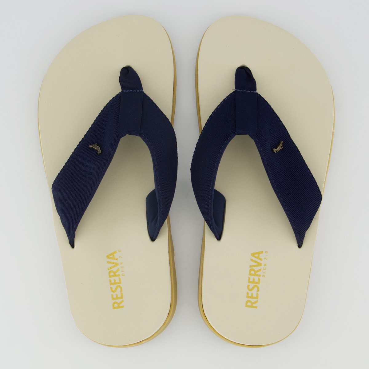 Chinelo Reserva Deck Sport Off White e Marinho
