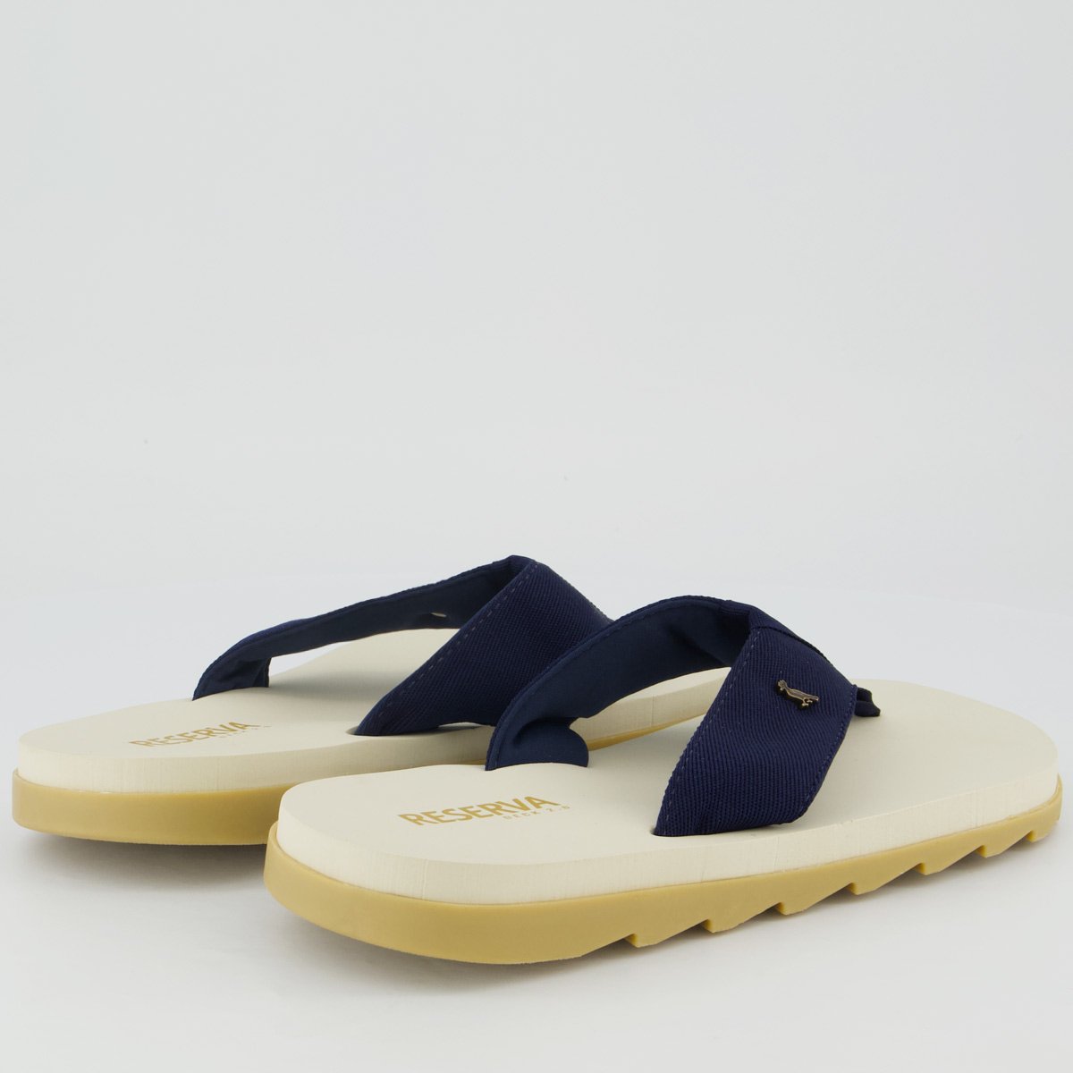 Chinelo Reserva Deck Sport Off White e Marinho Azul Marinho 4