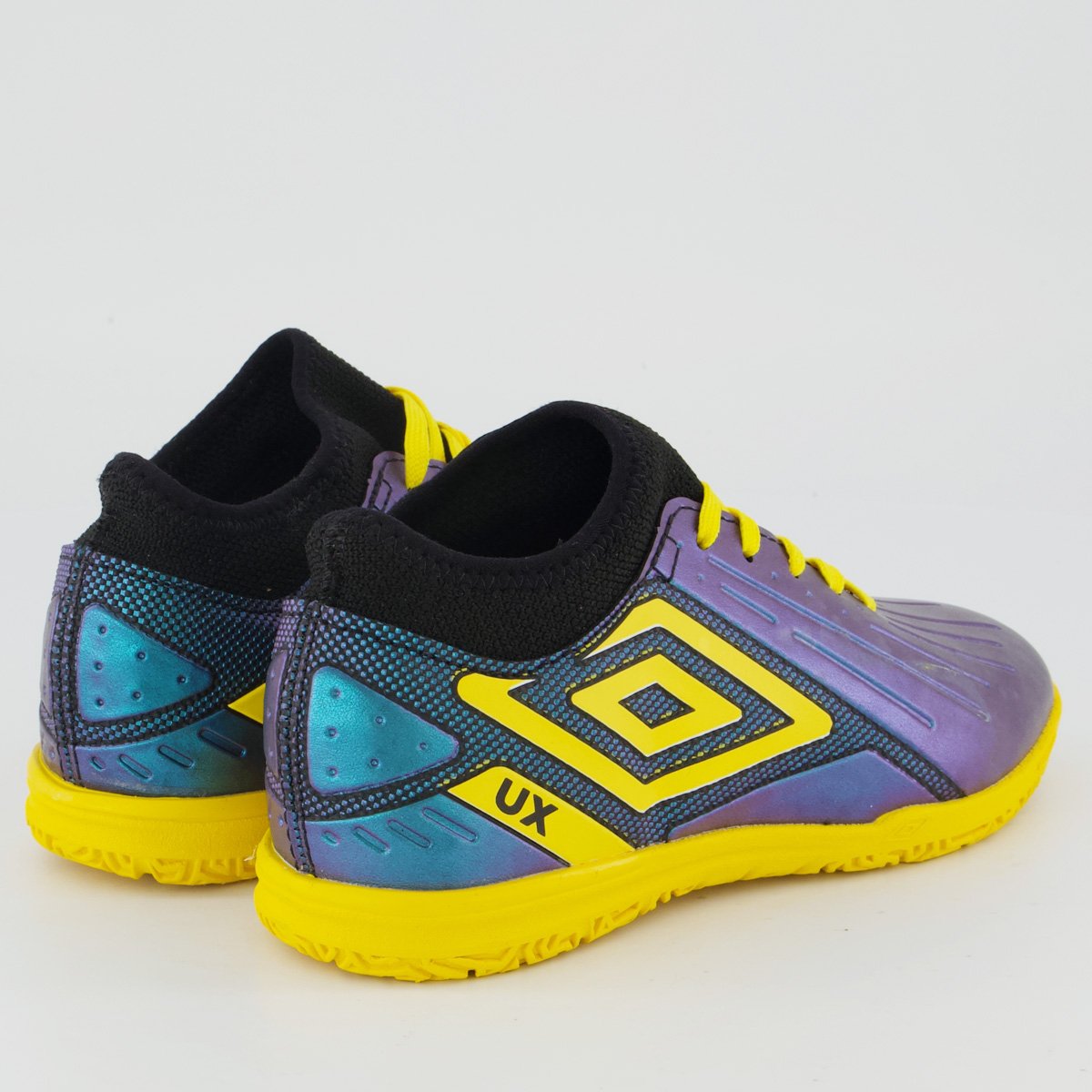 Chuteira Umbro UX Futsal Juvenil Azul e Amarela Azul 3