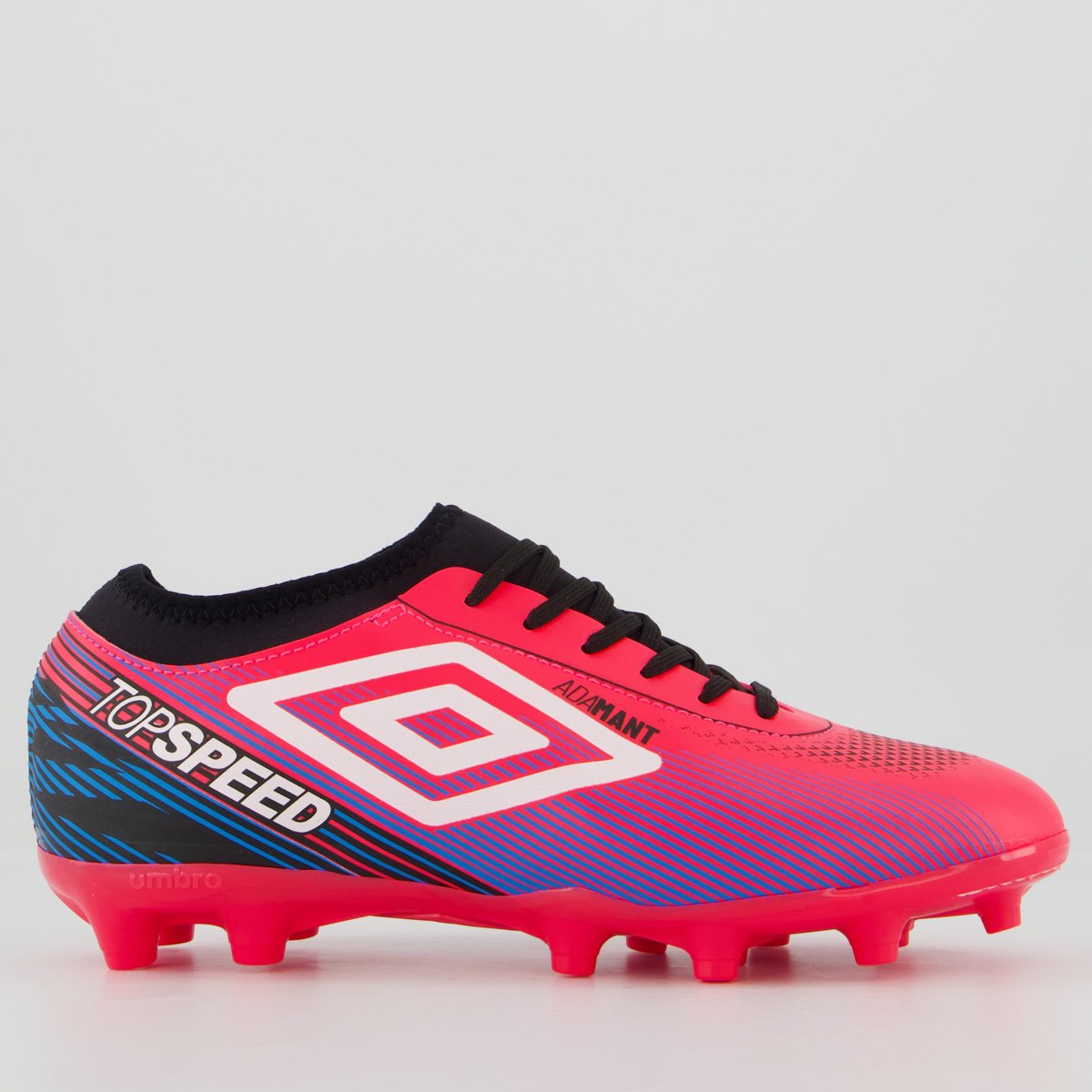 Chuteira Umbro Top Speed League Campo Rosa e Branca