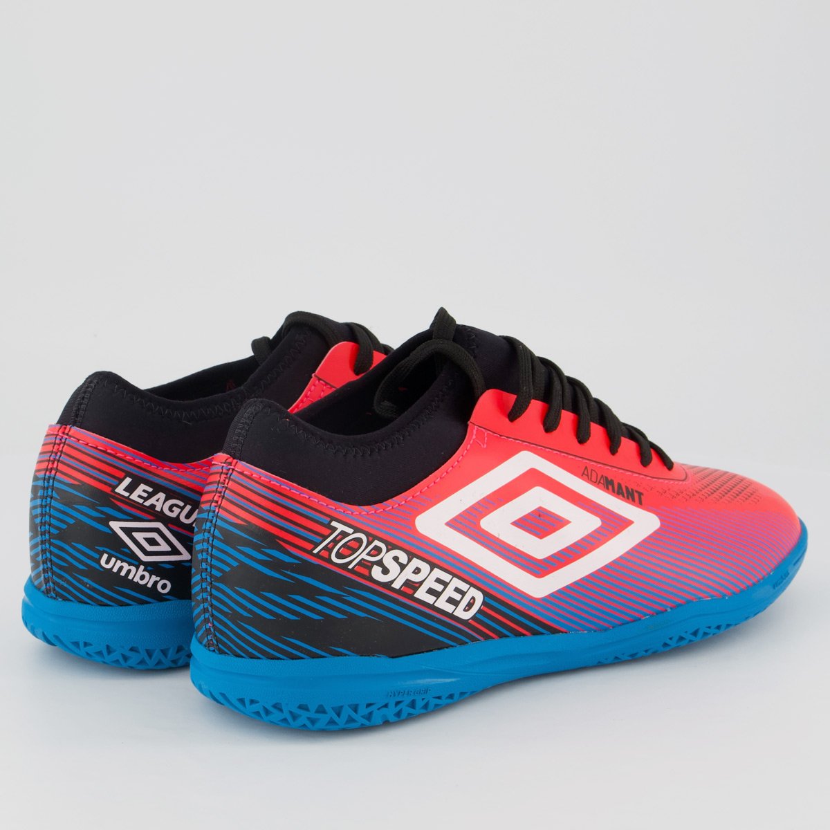 Chuteira Umbro Top Speed League Futsal Rosa e Azul Rosa 3