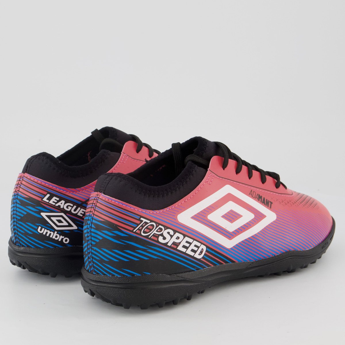 Chuteira Umbro Top Speed League Society Rosa e Preta Rosa 3