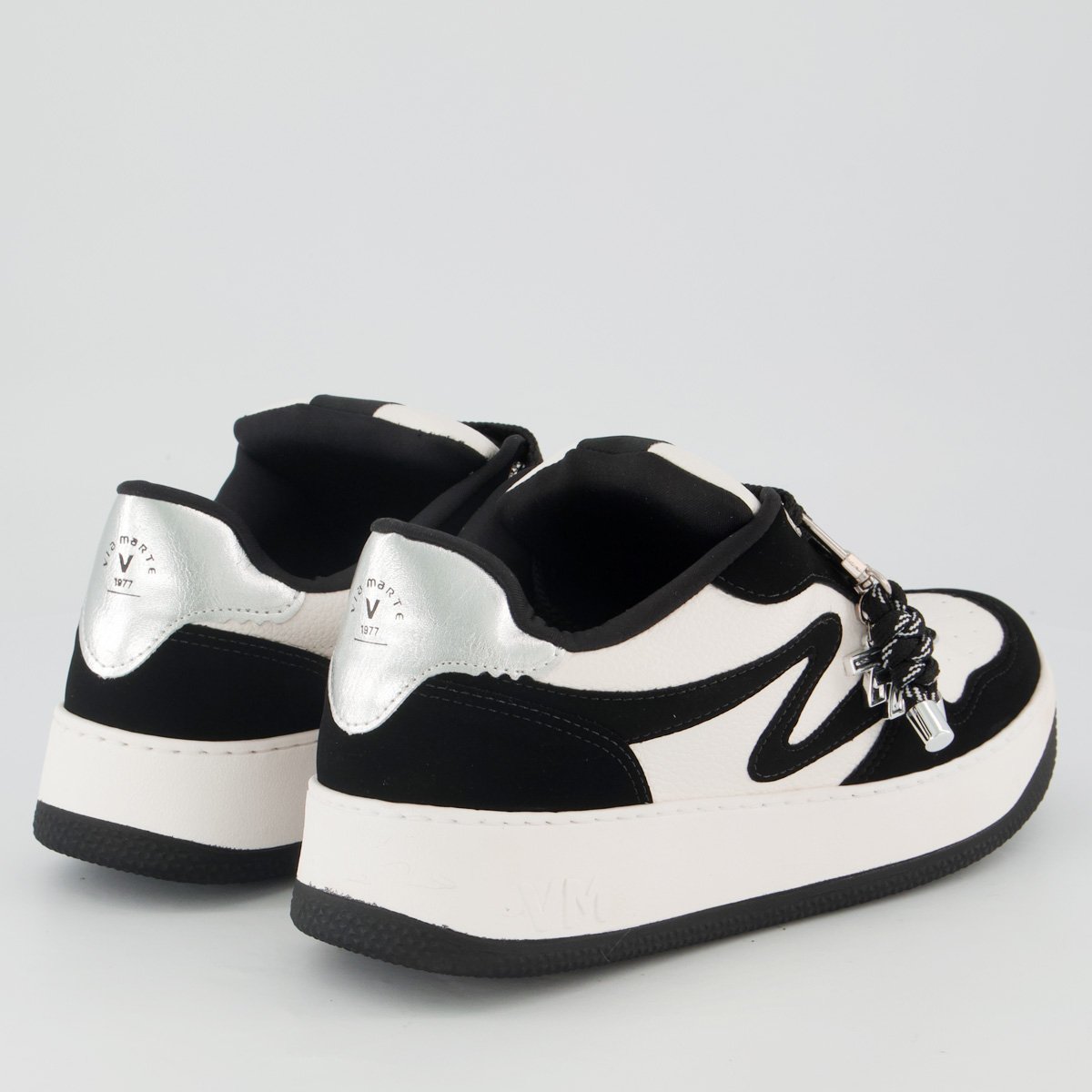 Tênis Via Marte V209 Feminino Branco e Preto Branco/Preto 3