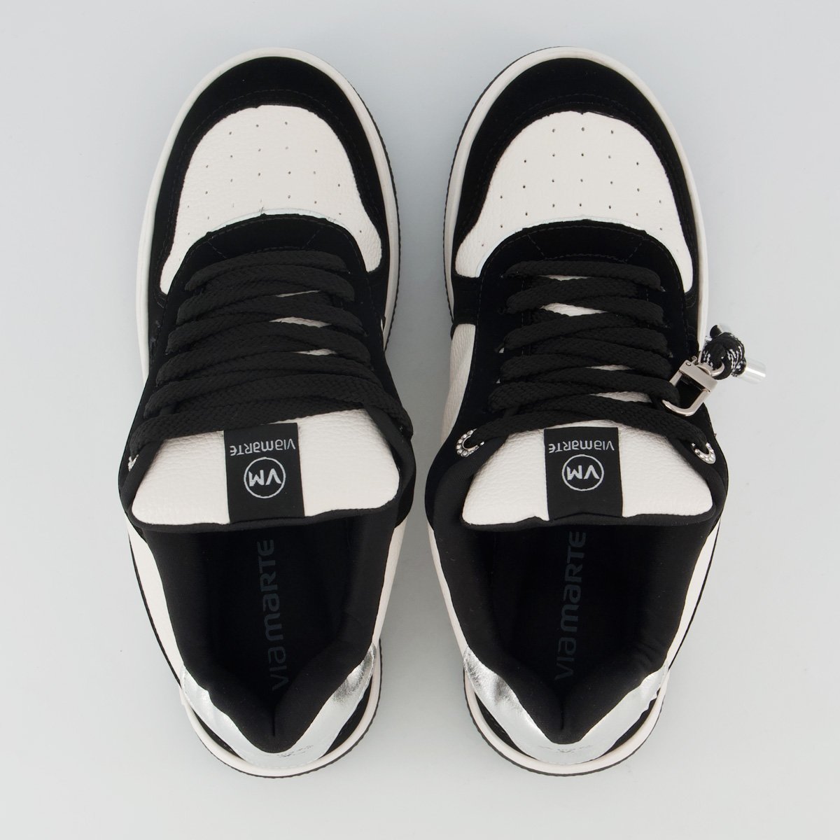 Tênis Via Marte V209 Feminino Branco e Preto Branco/Preto 4