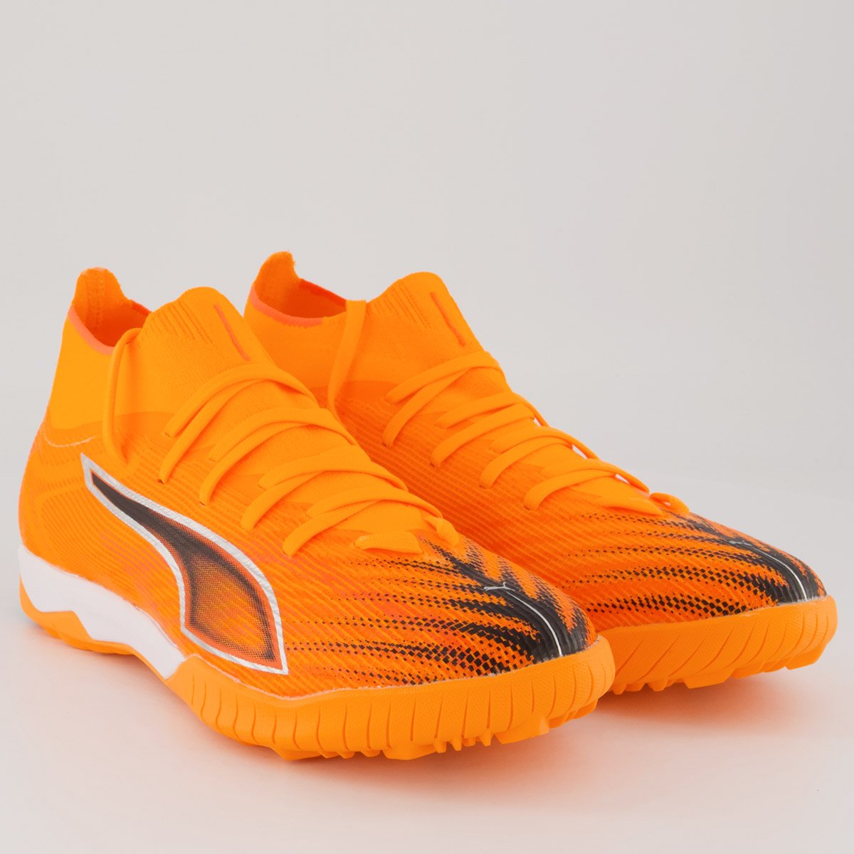 Chuteira Puma Ultra 6 Match+ TT Society Laranja e Preta Laranja 2