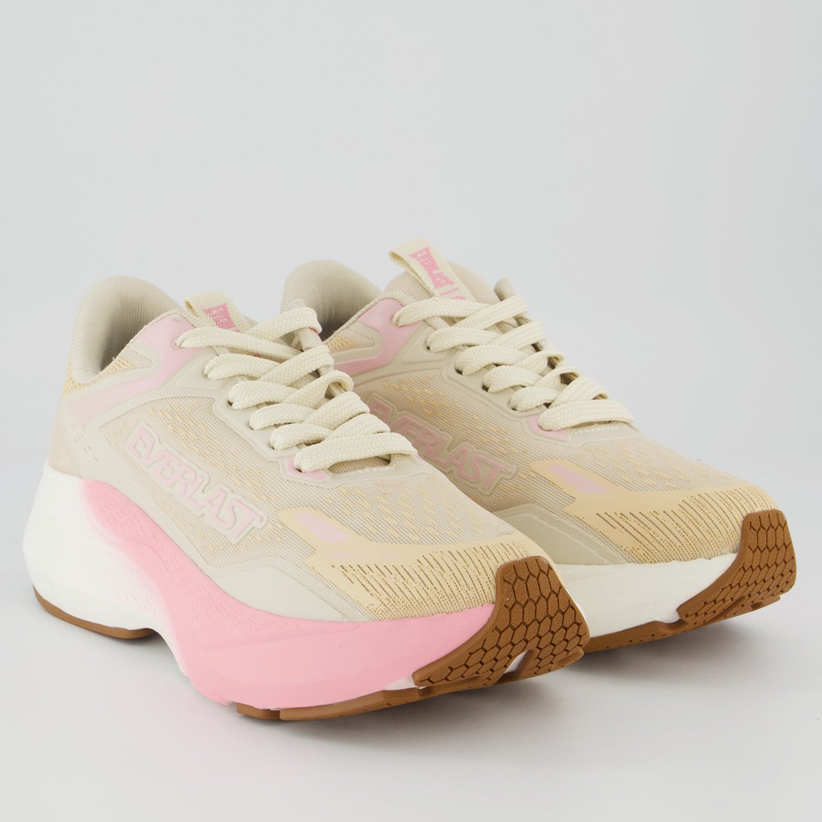 Tênis Everlast Strattos Feminino Bege e Rosa Bege 2