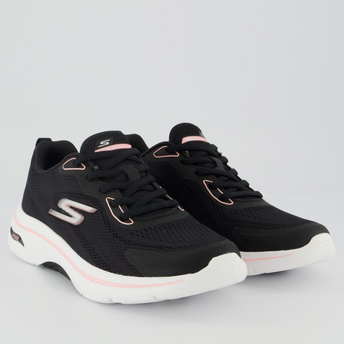 Tênis Skechers Go Walk Arch Fit 2.0 Feminino Preto e Branco Preto 2