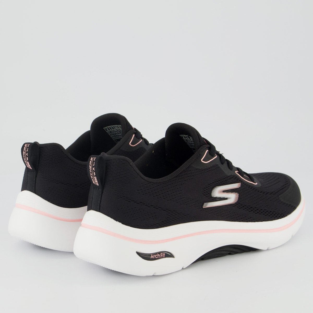 Tênis Skechers Go Walk Arch Fit 2.0 Feminino Preto e Branco Preto 3