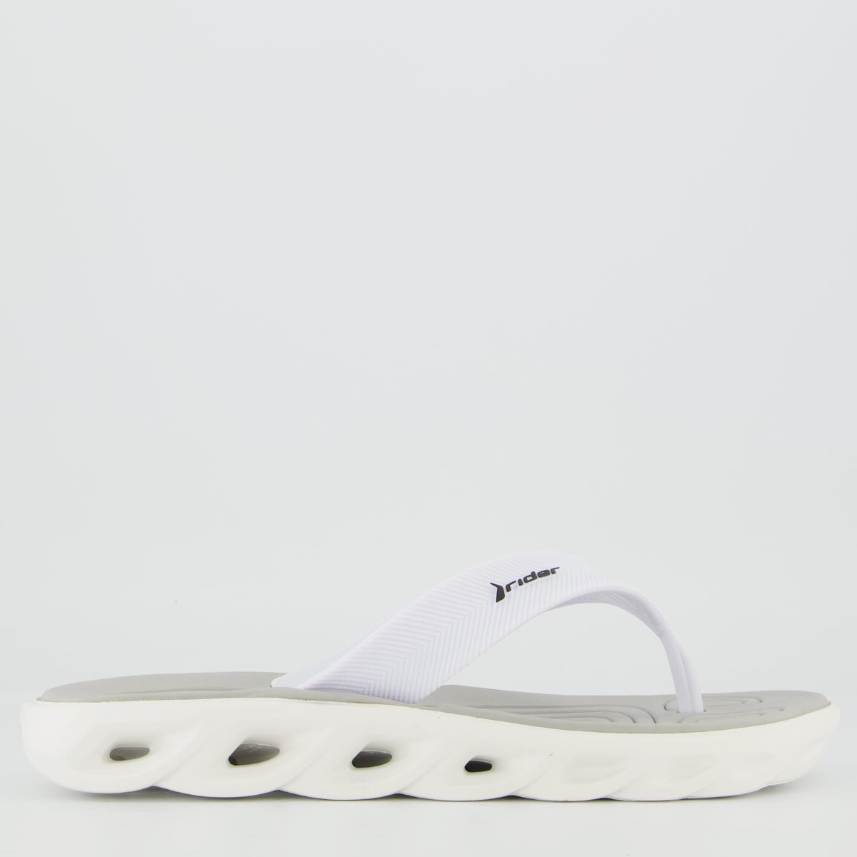 Chinelo Rider R Power Low Cinza e Branco Branco 2