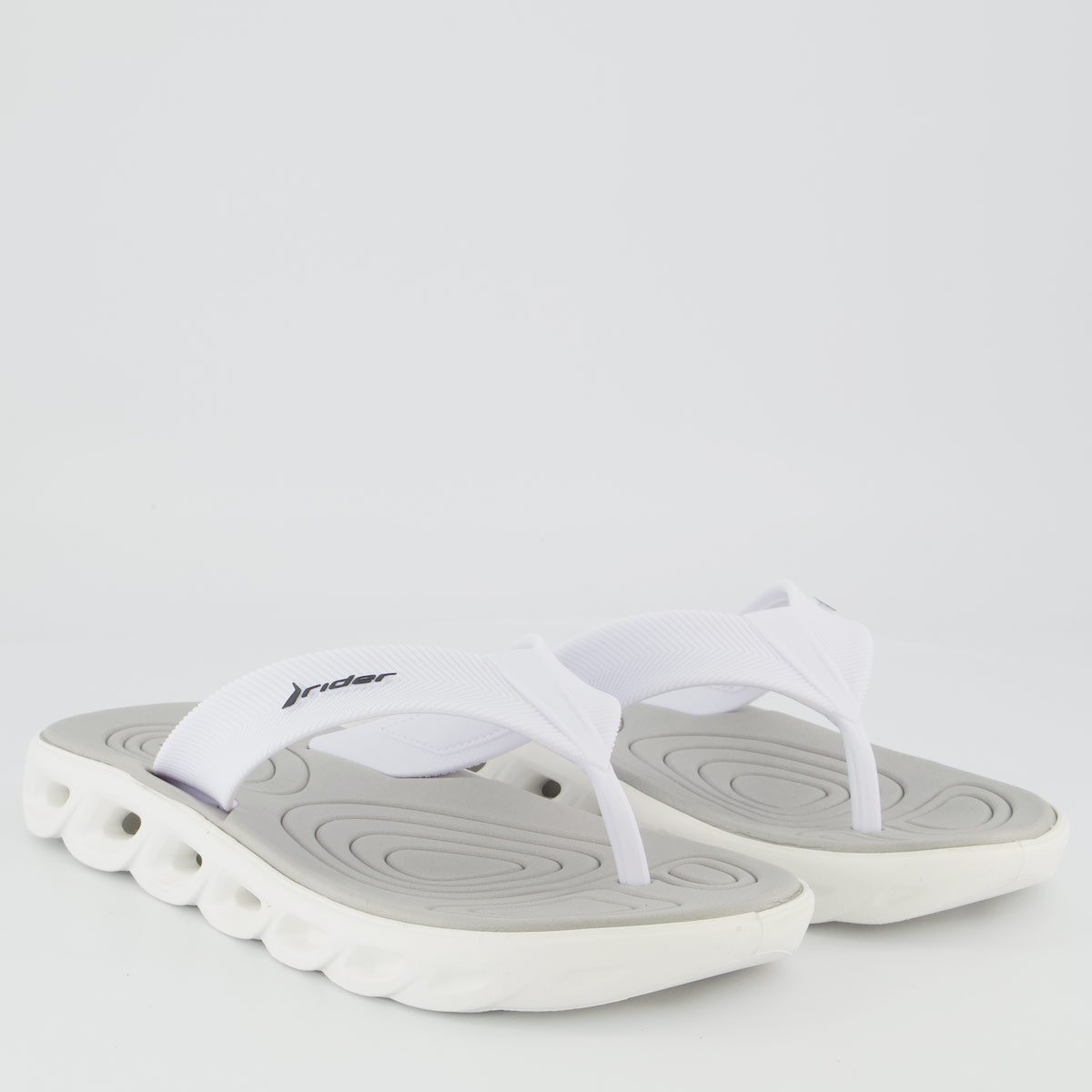 Chinelo Rider R Power Low Cinza e Branco Branco 3