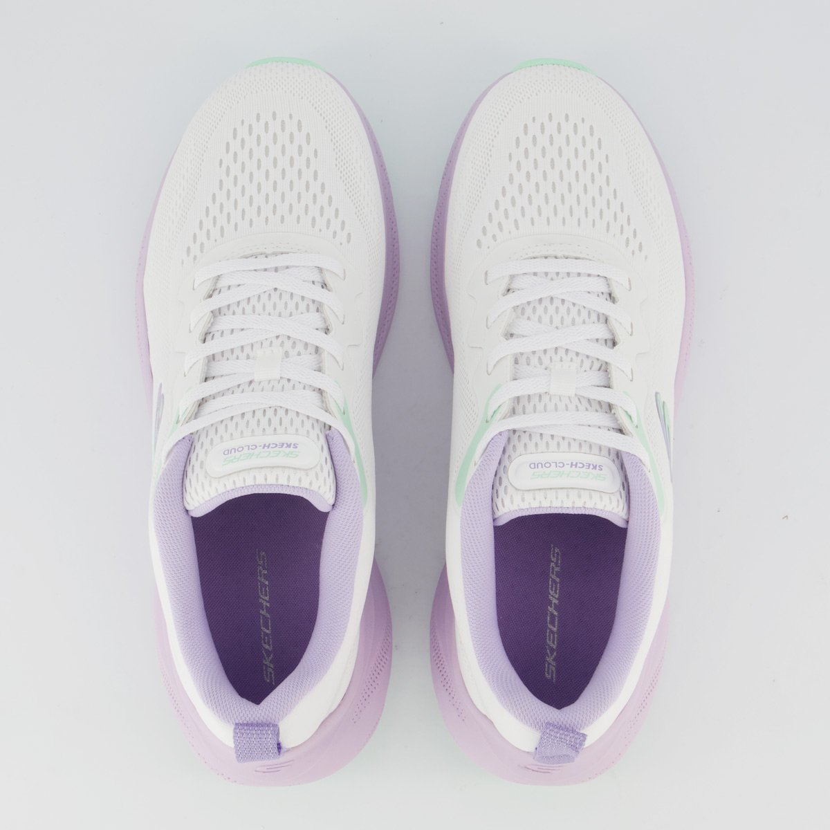 Tênis Skechers Skech Cloud Feminino Branco e Roxo Branco 5