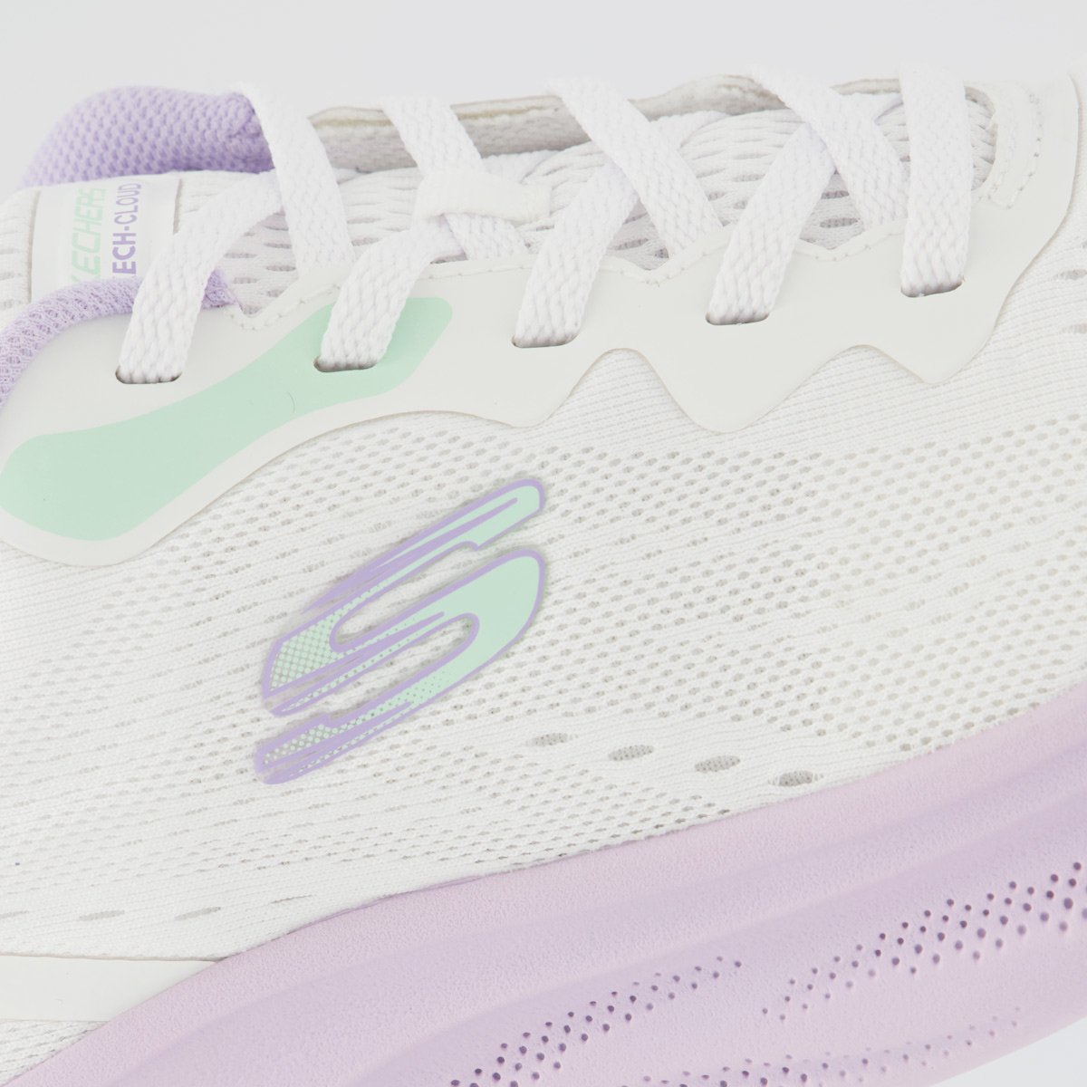 Tênis Skechers Skech Cloud Feminino Branco e Roxo Branco 7