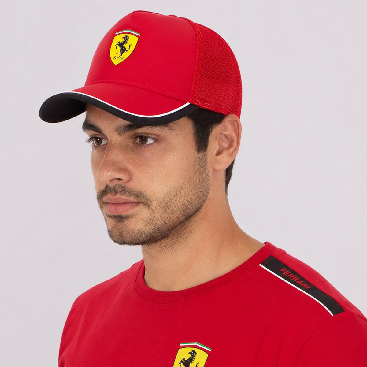 Boné Puma Ferrari Trucker Logo Vermelho Vermelho 5