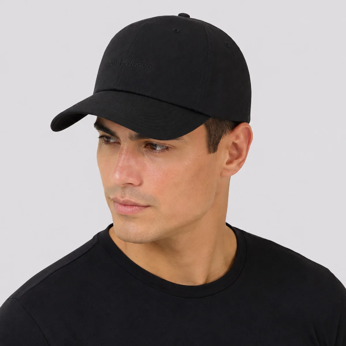 Boné New Balance 6-Panel Lifestyle Flat Brim Preto Preto 5
