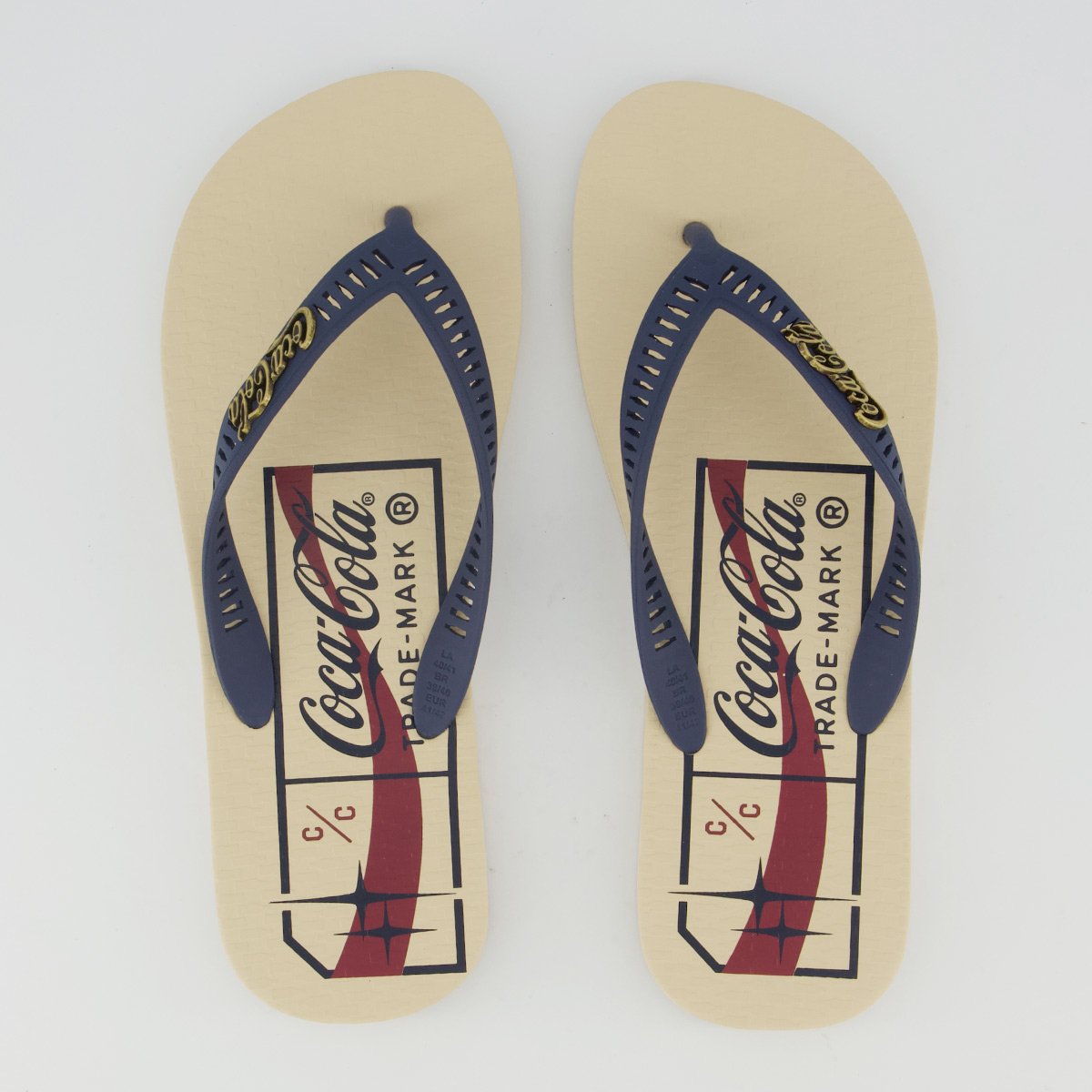 Chinelo Coca Cola Ault Bege e Marinho