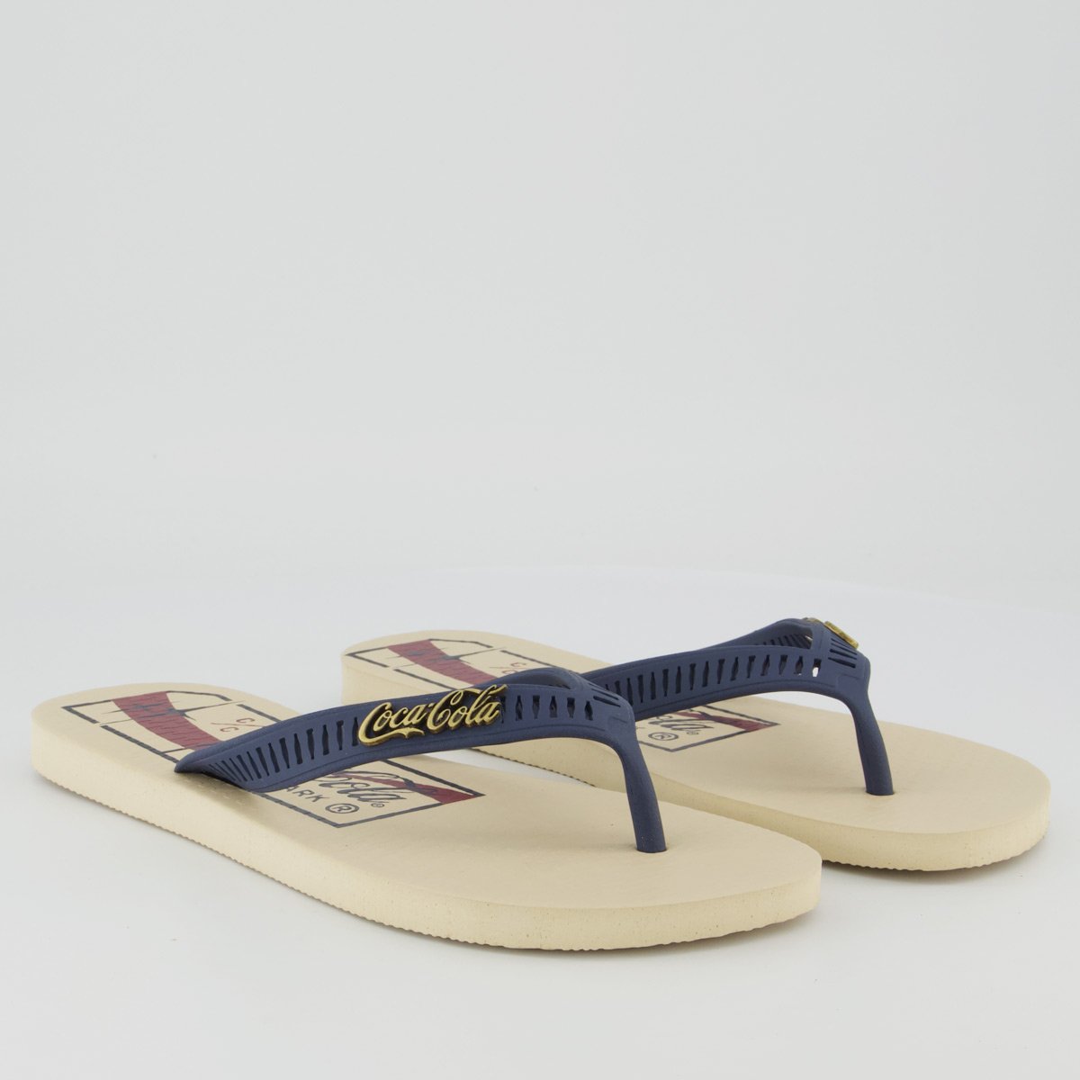 Chinelo Coca Cola Ault Bege e Marinho Bege/Azul Marinho 3
